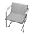 Sleek Metal Frame Chair Upholstered 3D model small image 3