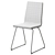 Scandi Chic Chrome Dining Chair 3D model small image 1