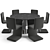 Modern Italian Bonaldo Dining Set 3D model small image 2