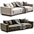 Elegant T TIME 3 Seater Sofa 3D model small image 2