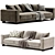 Elegant T TIME 3 Seater Sofa 3D model small image 3