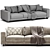 Elegant T TIME 3 Seater Sofa 3D model small image 4