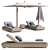 Ocean Master Lounger Set with Umbrella 3D model small image 1