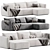 Sleek ESSE Sofa Blanche Design 3D model small image 1