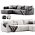 Sleek ESSE Sofa Blanche Design 3D model small image 2