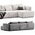 Sleek ESSE Sofa Blanche Design 3D model small image 3