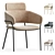 Modern Beige Latte Accent Chair 3D model small image 1