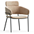 Modern Beige Latte Accent Chair 3D model small image 5