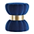 Navy Velvet Ottoman Stool 3D model small image 1