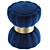 Navy Velvet Ottoman Stool 3D model small image 3