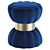 Navy Velvet Ottoman Stool 3D model small image 5