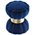 Navy Velvet Ottoman Stool 3D model small image 8