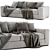 Modern Marac 2 Seater Sofa 3D model small image 3