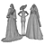 Wedding Mannequin Display Set 3D model small image 7