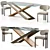 Customizable Bay Metal Chair & Naturedesign X Table 3D model small image 1