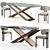 Customizable Bay Metal Chair & Naturedesign X Table 3D model small image 7