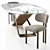 Customizable Bay Metal Chair & Naturedesign X Table 3D model small image 8