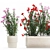 Modern White Planter Rose & Red Oleander Set 3D model small image 2