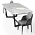 Adjustable Color Stylish Grace Chairs & Concorde Table 3D model small image 3