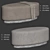 Modern Dove Grey Footstool 3D model small image 6