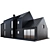 Modern Black Barnhouse with Garage 3D model small image 5