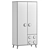 Modern Wardrobe with swing door 3D model small image 2