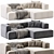 Modular Corduroy Lennon Corner Sofa 3D model small image 2