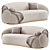 Elegant Amore Sofa: 3D Model 3D model small image 1
