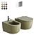 Futura Wall-Hung Toilet Bidet 3D model small image 1