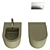 Futura Wall-Hung Toilet Bidet 3D model small image 3