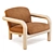  West Elm Benson Leather Armchair 3D model small image 1