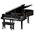 Sleek Steinway Black Piano 2015 3D model small image 1