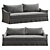 Luxury European Handcrafted Two-Seater Sofa 3D model small image 1