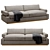 Bern Sofa with Architectural Bronze Base 3D model small image 1