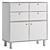 Modern Wood Dresser with Mirror 3D model small image 2