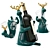 Ceramic Deer Wine Rack Stand 3D model small image 2