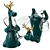 Ceramic Deer Wine Rack Stand 3D model small image 3