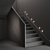 Modern Staircase with Railings 3D model small image 4