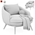 Luxury Raphael Armchair for Modern Homes 3D model small image 7