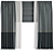 Modern Curtain Set M25 Dimensions 3D model small image 1