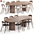Contemporary Light Chair & Dining Table 3D model small image 1
