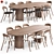 Contemporary Light Chair & Dining Table 3D model small image 2