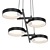 Sleek Satin Black LED Pendant 3D model small image 1