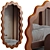 Modern MDF Wavy Wall Mirror 3D model small image 1