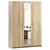 Light-3 Swing Wardrobe in Oak Sonoma 3D model small image 1