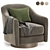 Chic Swivel Armchair in Fabric 3D model small image 3