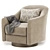Chic Swivel Armchair in Fabric 3D model small image 4