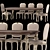 Luxury Roberto Giovannini Dining Set 3D model small image 1