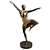 Golden Girl Dance Sculpture 3D model small image 1