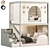 Stylish Kids Bedroom Furniture Set 3D model small image 2